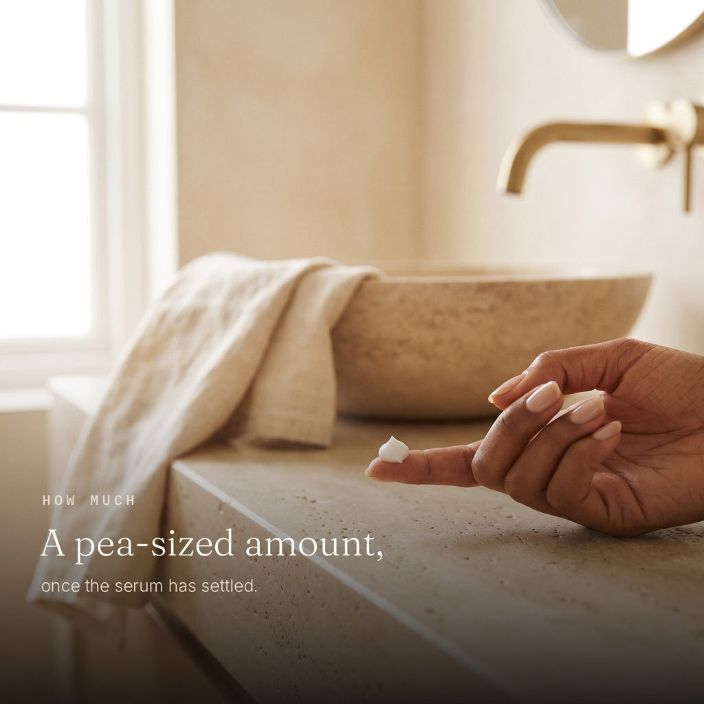 How much Zobyda Oil-Free Daily Moisturizer to use: a pea-sized amount on a fingertip