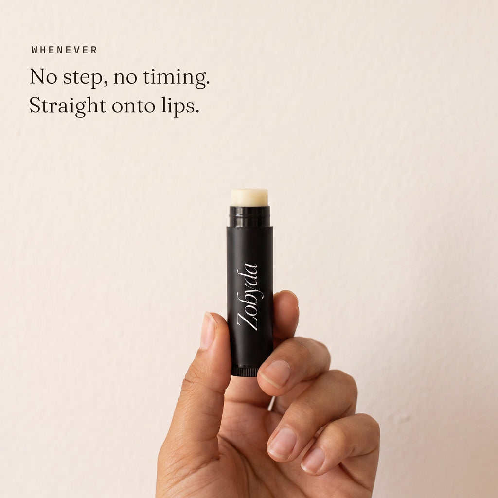 How to use Zobyda Vegan Lip Balm: no step, no timing, straight onto lips