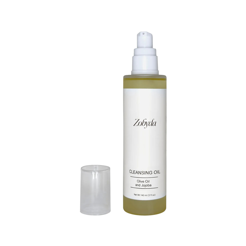 Cleansing Oil product bottle and label for Zobyda AM routine
