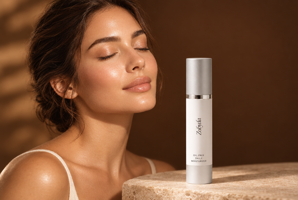 Zobyda Oil-Free Daily Moisturizer with model